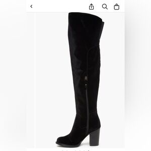 Kelsi Dagger Black Over-the-Knee Suede Boots